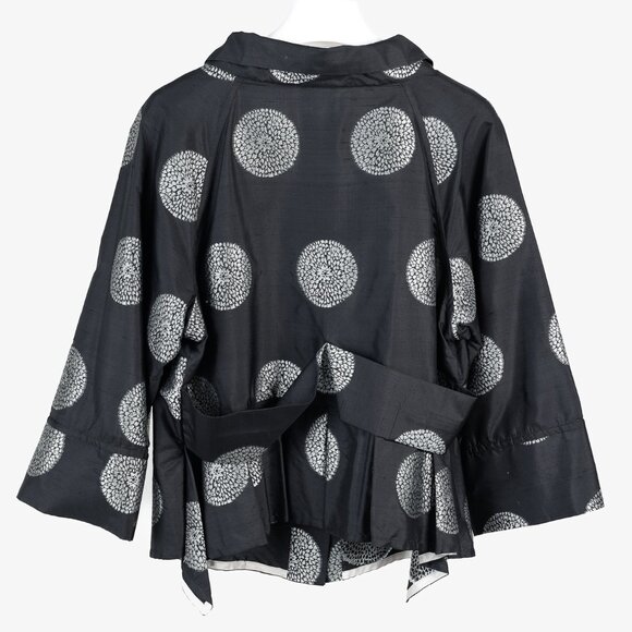 Armani Collezioni Black Shantung Mandala-Jacquard Jacket - Picture 2 of 10